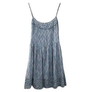 Willow & Clay Blue Spaghetti Strap Chiffon Mini Dress Size S Boho